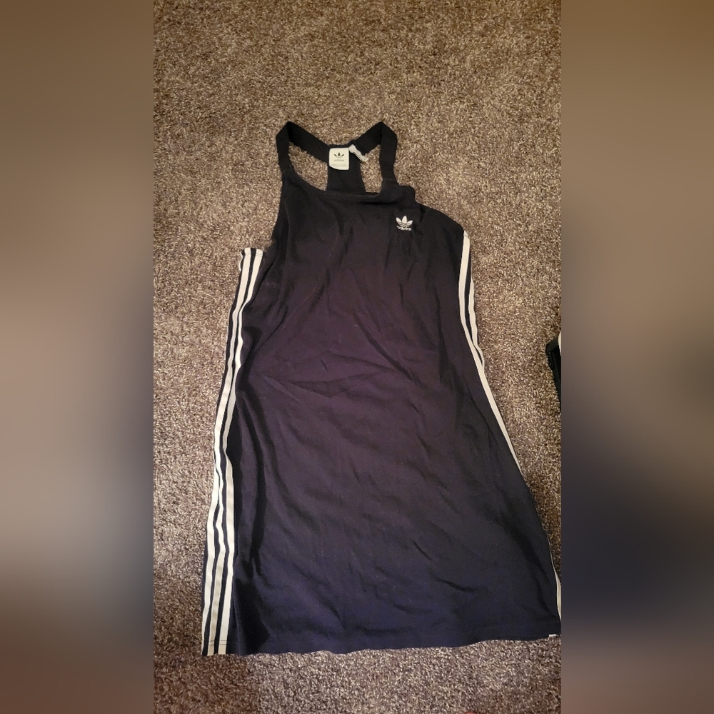 Adidas Black and White Logo Tank